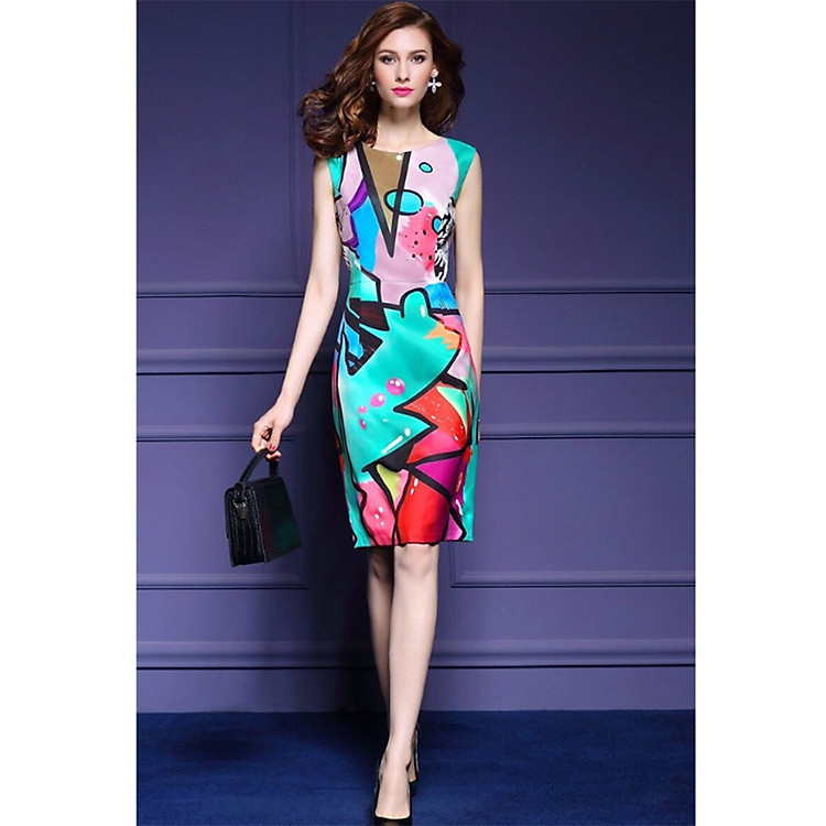 Đầm Công Sở Họa Tiết Cao Cấp S250037