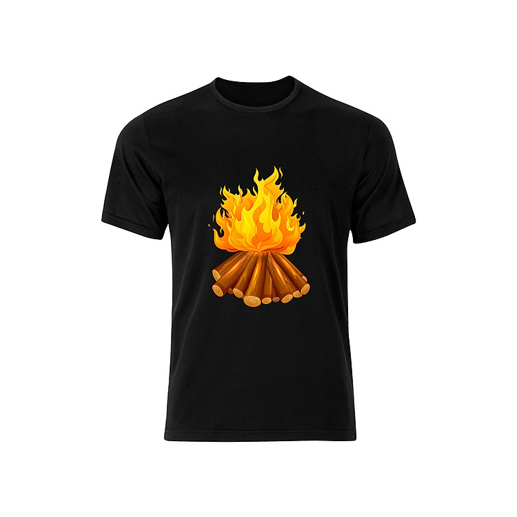 Áo Thun, Áo Phông Nam , Nữ, In Hình Ngọn Lửa - Mẫu002