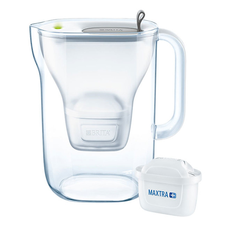 Bình lọc nước BRITA Style Grey 2.4L (có sẵn 1 lõi lọc Maxtra Pro & SmartLight) - No box