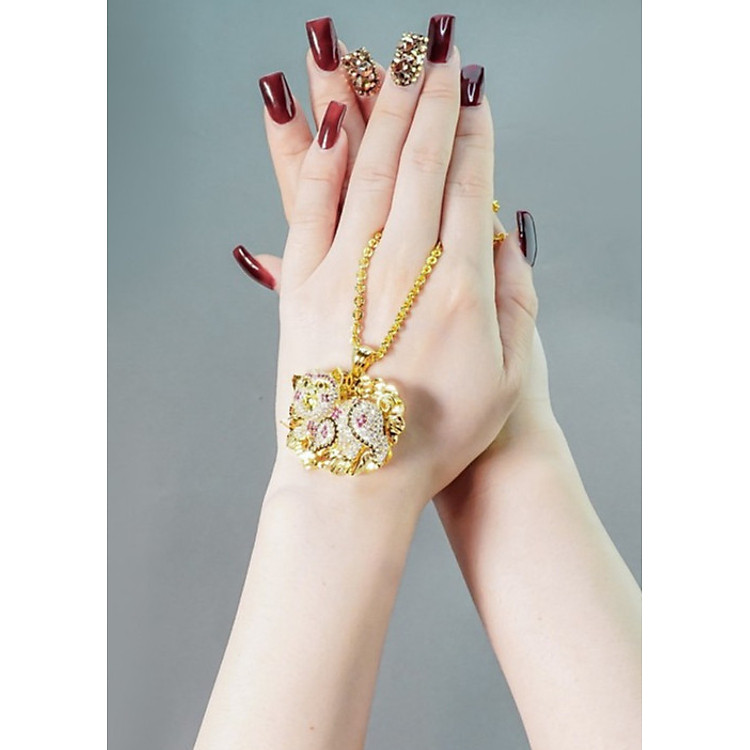 Dây chuyền heo vàng tài lộc đính đá