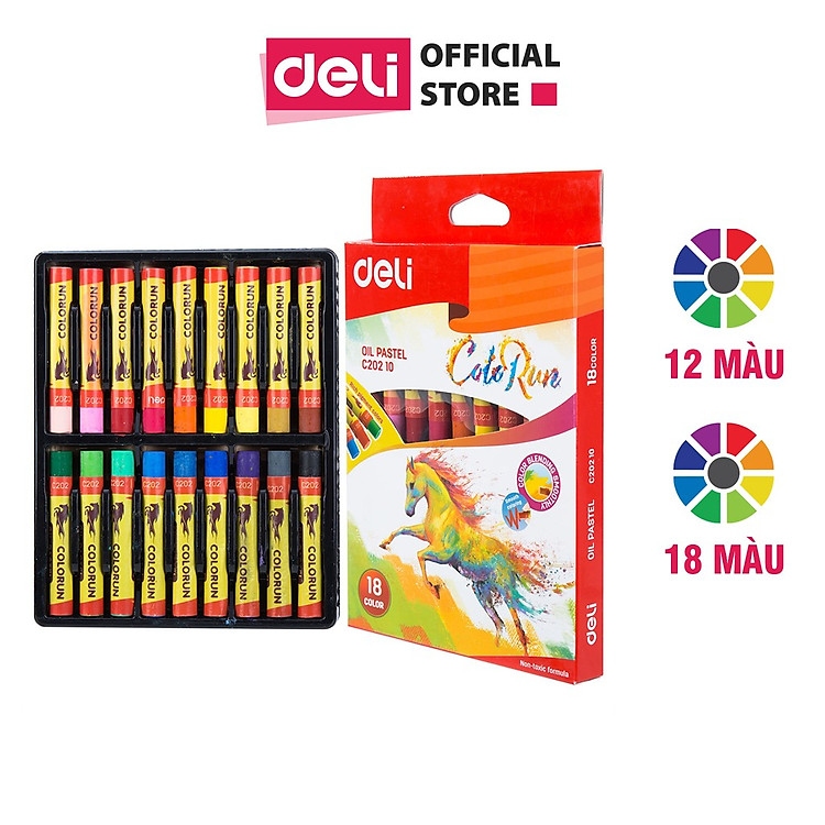 Bút Sáp Dầu Deli (12 màu)