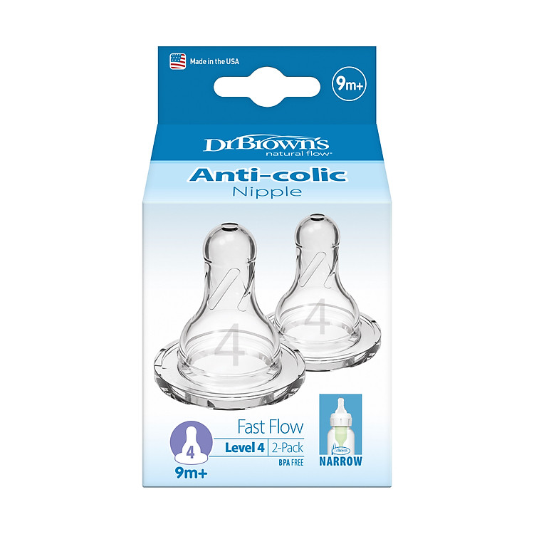 Hộp 2 núm ty Dr.Brown's Options Plus Chính hãng Tiết kiệm - Hình ảnh 5