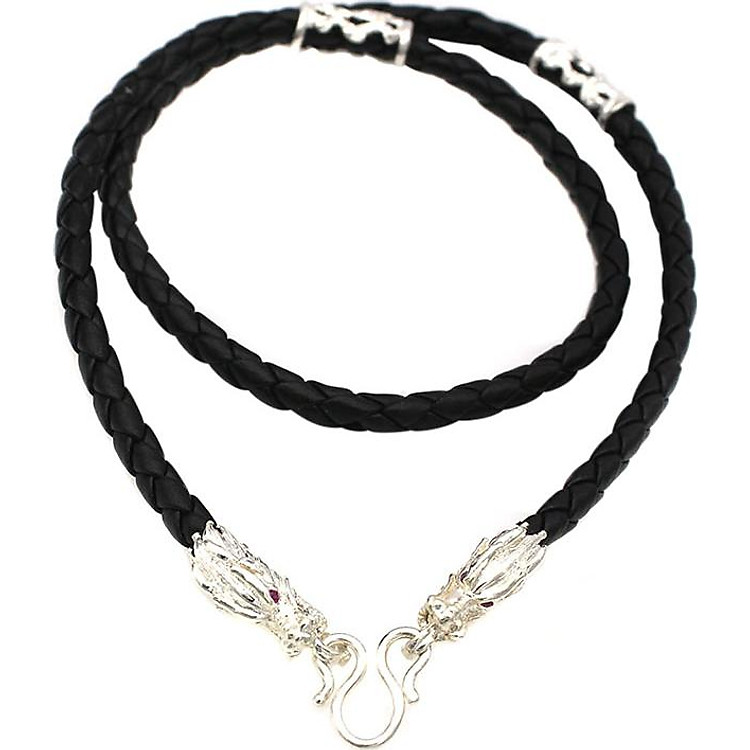 Dây Chuyền Nam Bằng Da Đầu Rồng Bạc Hiểu Minh DDN031s