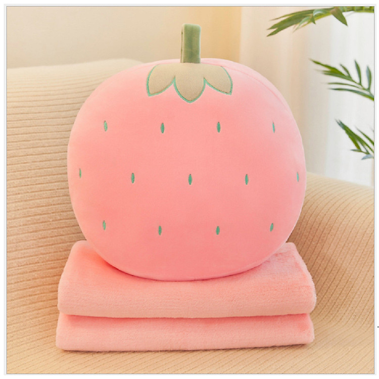 Chăn gối văn phòng hình hoa quả có ủ tay nhiều màu (CVP14)