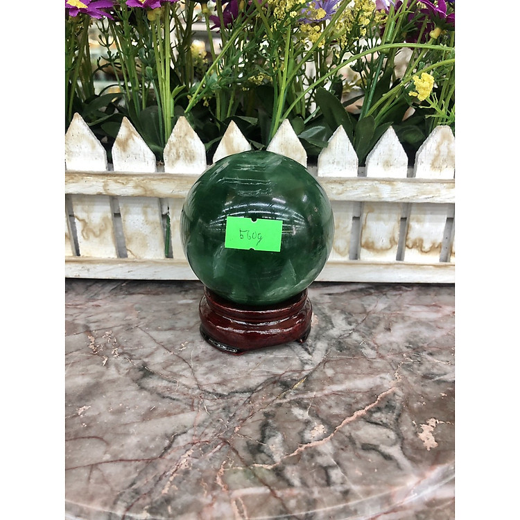 Quả cầu phong thủy đá thạch anh xanh - Đường kính 6,5cm; 6,6cm; 6,7cm; 6,9cm và 7,1cm