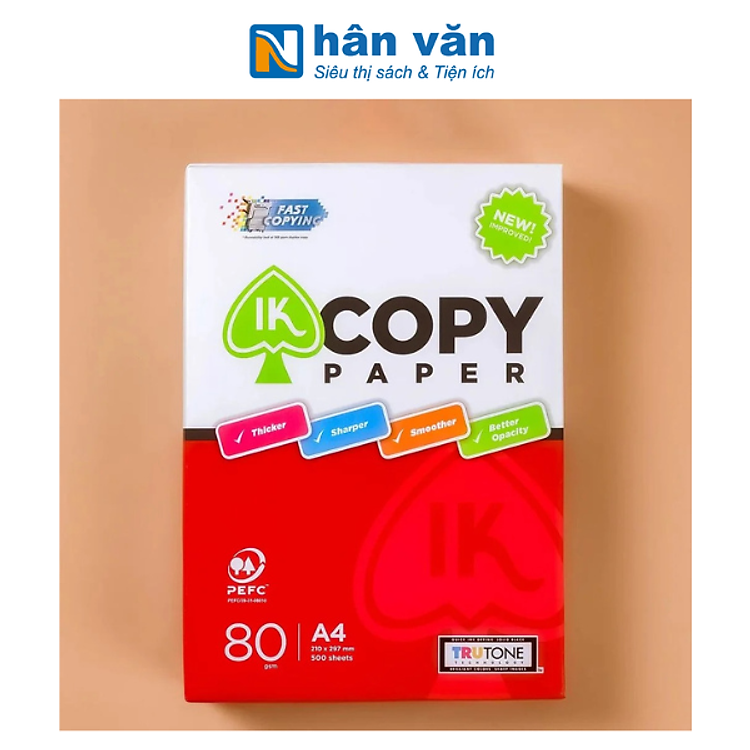 Giấy A4 IK Copy (500 tờ, 80 gsm)