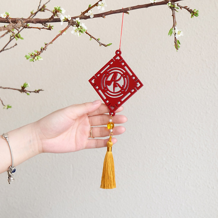 Dây treo trang trí Tết chữ AN thư pháp màu đỏ, vàng (3 dây) - Ảnh 3