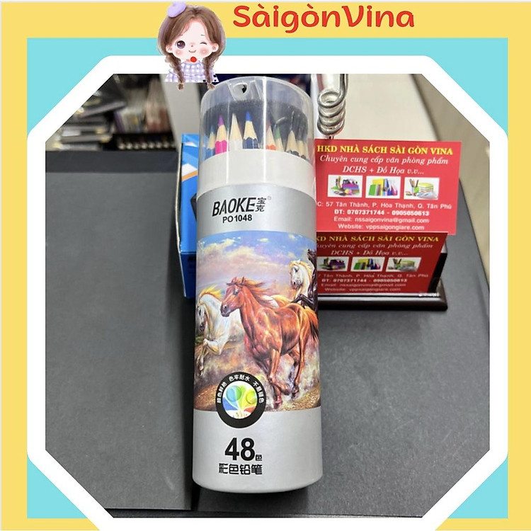 Bút Chì 48 Màu Kèm Chuốt PO1048