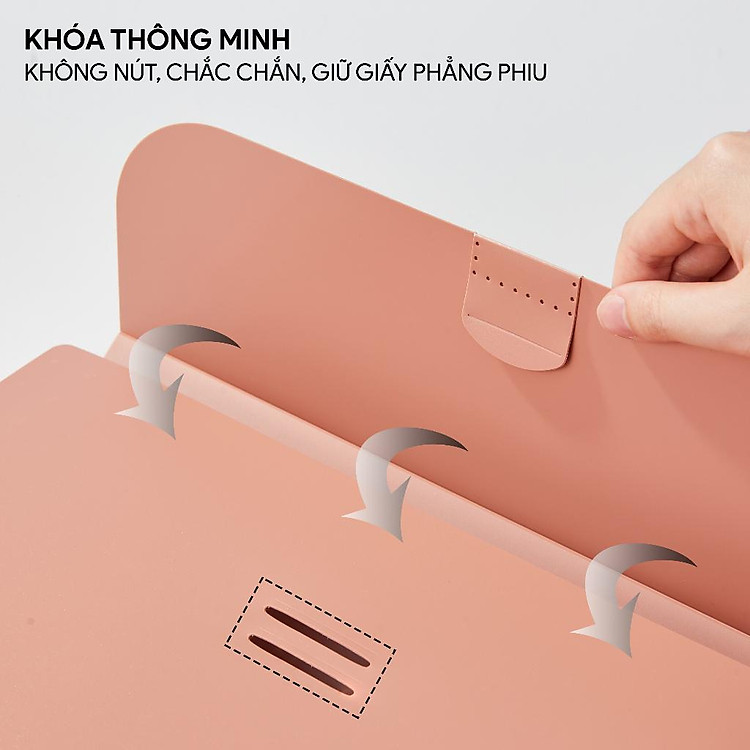 Cặp đựng tài liệu A4 5 ngăn AO+ - Xanh rêu - Ảnh 2