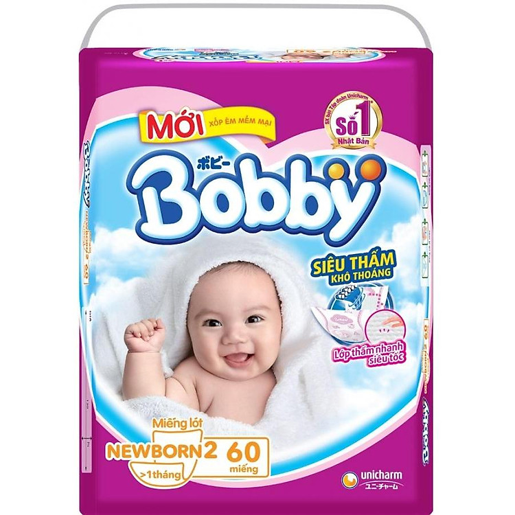 Miếng lót sơ sinh Bobby Newborn 2-60 (60 miếng)