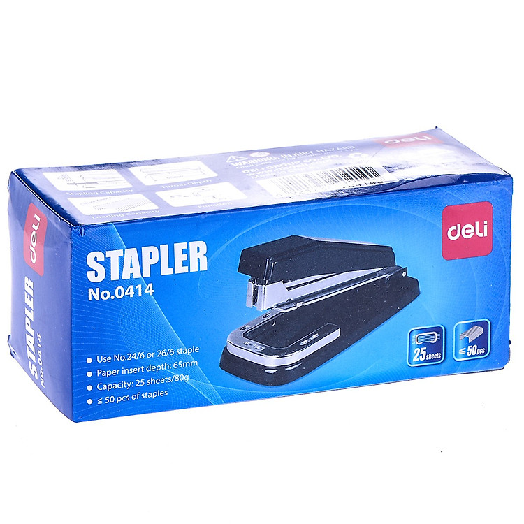 Dập Ghim Xoay 3 Chiều 24/6 (Bấm 25 Tờ, Khe Chứa 50 Đinh Ghim) Deli 414 - Ảnh 2