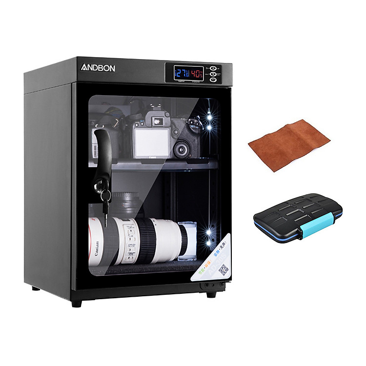 Combo Tủ Chống Ẩm Andbon AD-30S (30 Lít) + Bộ Vệ Sinh Máy Ảnh 8 in 1 + Tặng Da Lau Len (Da Thật) - Hàng Nhập Khẩu