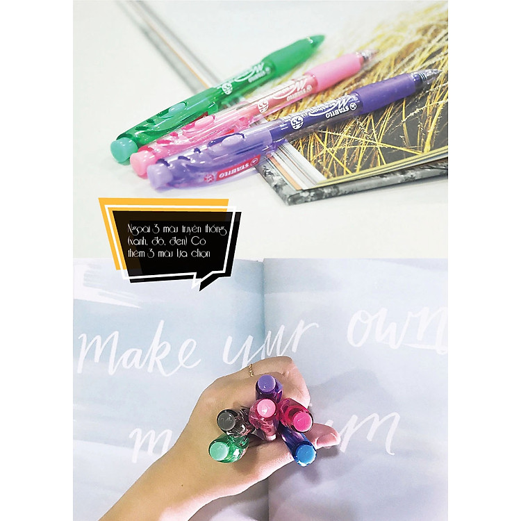 Bút Bi Bấm STABILO Marathon 318F (Bộ 7 bút xanh + Ruột, Bộ 3 bút 2 xanh + 1 đỏ) - Ảnh 4