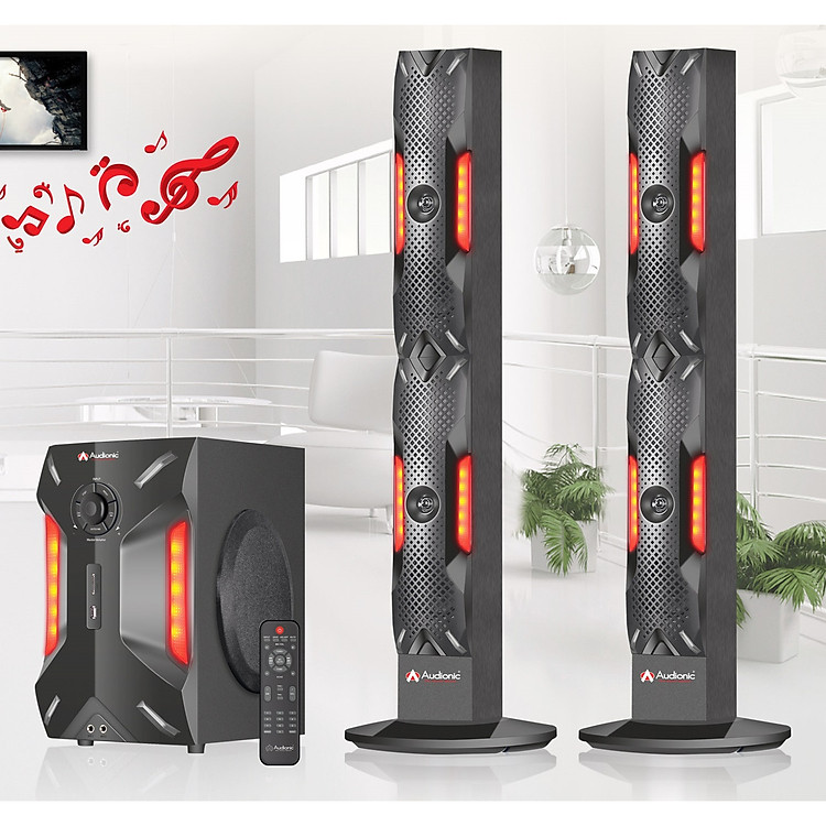 Loa vi tính tivi bluetooth Audionic RB106 thiết kế hiện đại nghe nhạc 2.0 bass treble hay kèm remote hàng nhập khẩu