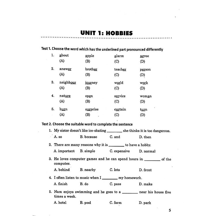 Bài Tập Trắc Nghiệm Tiếng Anh Lớp 7 - Không Đáp Án - Ảnh 3