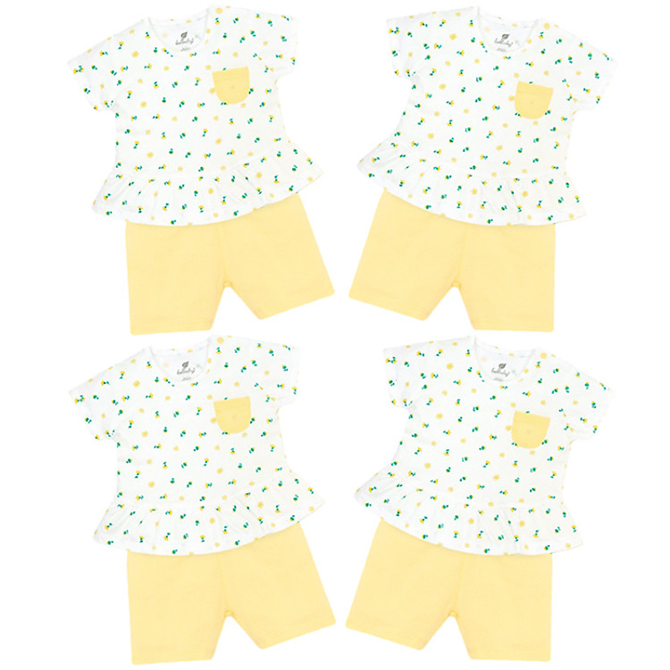 Bộ Sơ Sinh Cài Vai Nhún Gấu Lullaby NH29-20