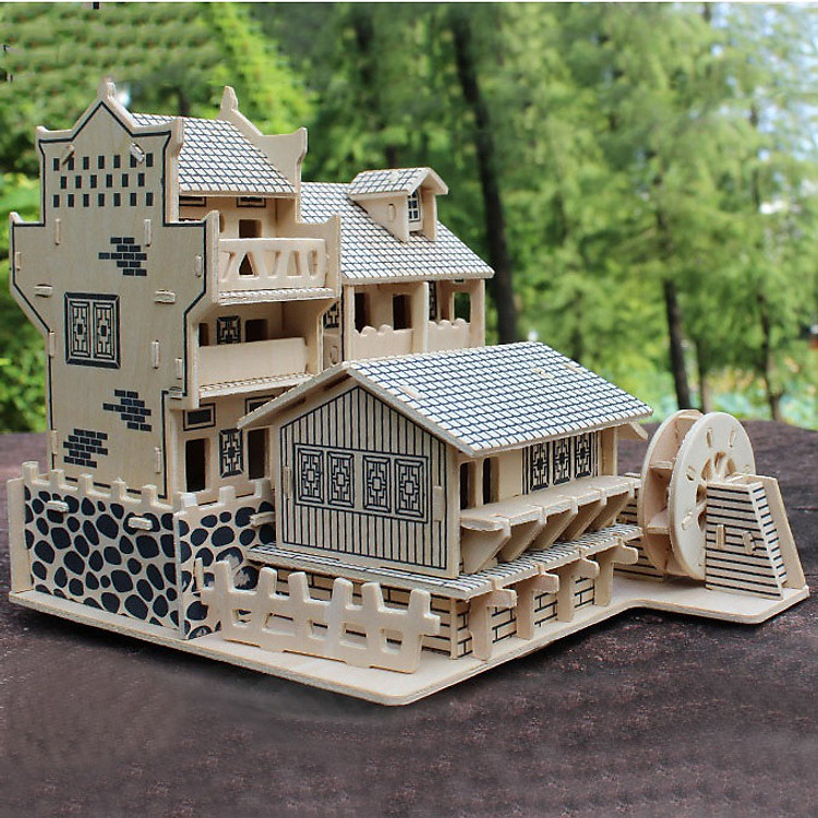 Đồ chơi lắp ráp gỗ 3D Mô hình Nhà cổ G-J075