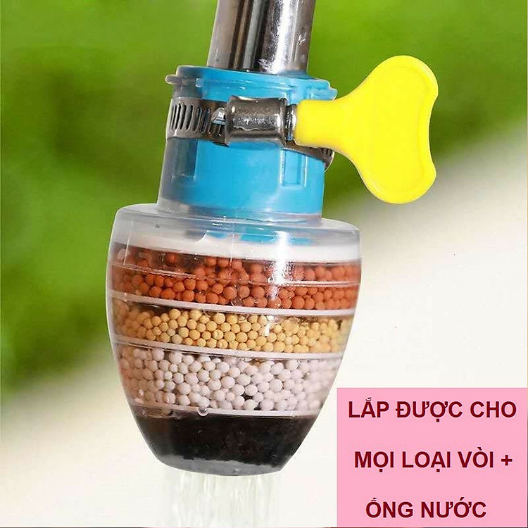 Đầu Lọc Nước Trực Tiếp Tại Vòi 6 Tầng Lọc - Dụng Cụ Lọc Nước Than Hoạt Tính 5 Tầng - Màu Ngẫu Nhiên