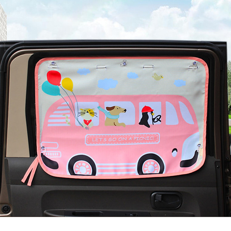 Tấm che chống nắng hình hoạt hình CUTE, dễ thương vui nhộn cho kính bên ôtô, xe hơi, xe tải gấp gọn _ TCN02 (Giao ngẫu nhiên)