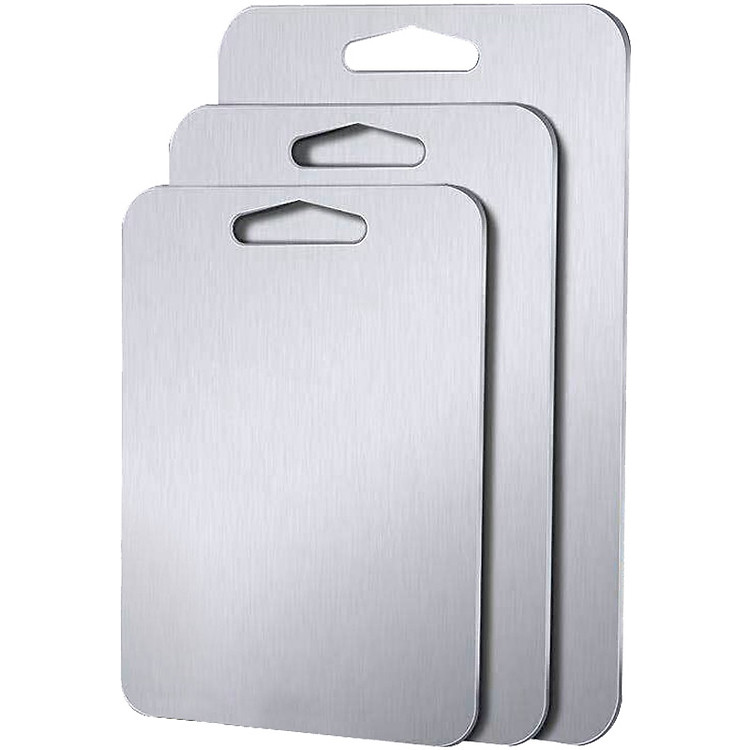 Thớt Inox 304 Kháng Khuẩn Cừờng Lực - Dày 3mm- Vệ Sinh Dễ Dàng- Rã Đông Nhanh - Chống Ẩm Mốc - Không Xước Dăm- Không Mùn Gỗ