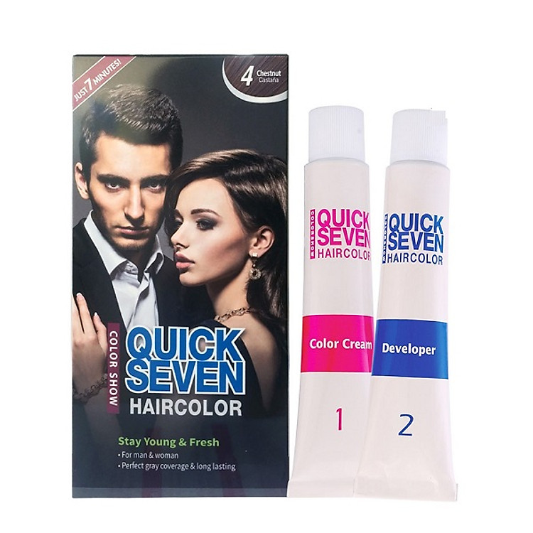 Nhuộm phủ bạc nhanh 7 phút Color Show QUICK SEVEN Hair Color (60g + 60g) Hàn Quốc