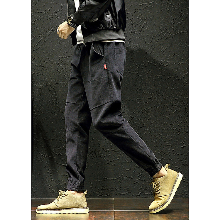 Quần jogger nhung nam phong cách Hàn Quốc