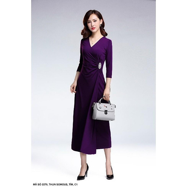 Đầm Dạ Hội Tay Dài Cổ Tim