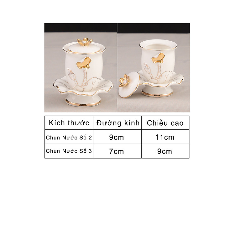 Hũ Gạo (Chun Nước) Thờ Cúng Bạch Ngọc Kim Sen