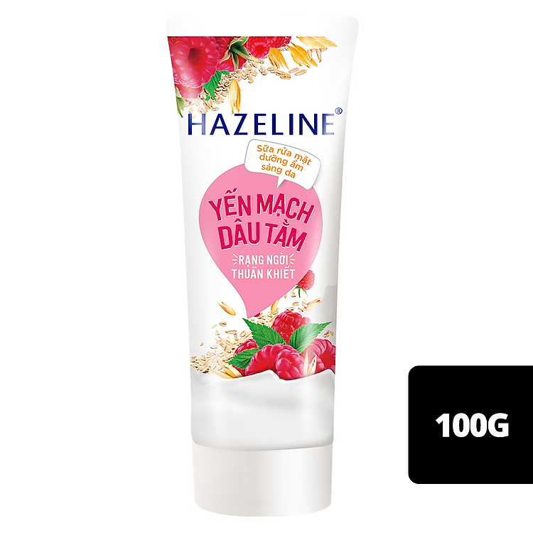 Sữa Rửa Mặt Hazeline Dưỡng Ẩm Sáng Da Yến Mạch Dâu Tằm 100G