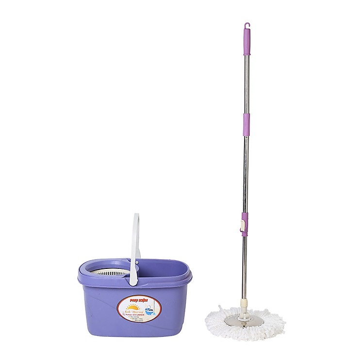 Bộ lau nhà Ánh Dương AD-2213 (Lồng nhựa, mâm inox, 2 bông lau) - Màu ngẫu nhiên