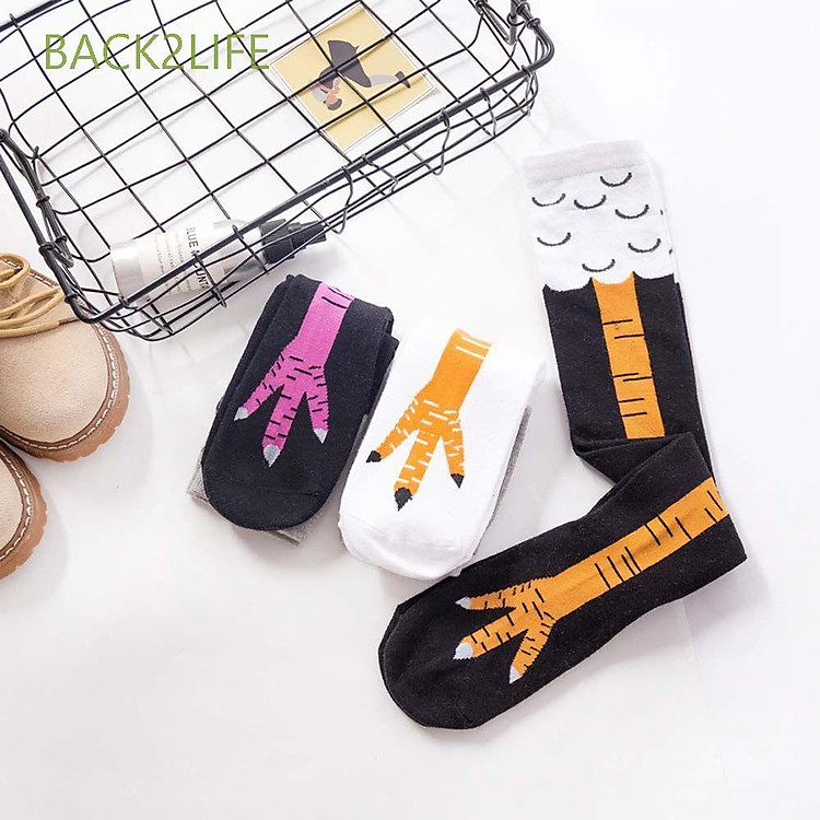 Vớ dài in hình bàn chân gà 3D sáng tạo vui nhộn cho nam và nữ