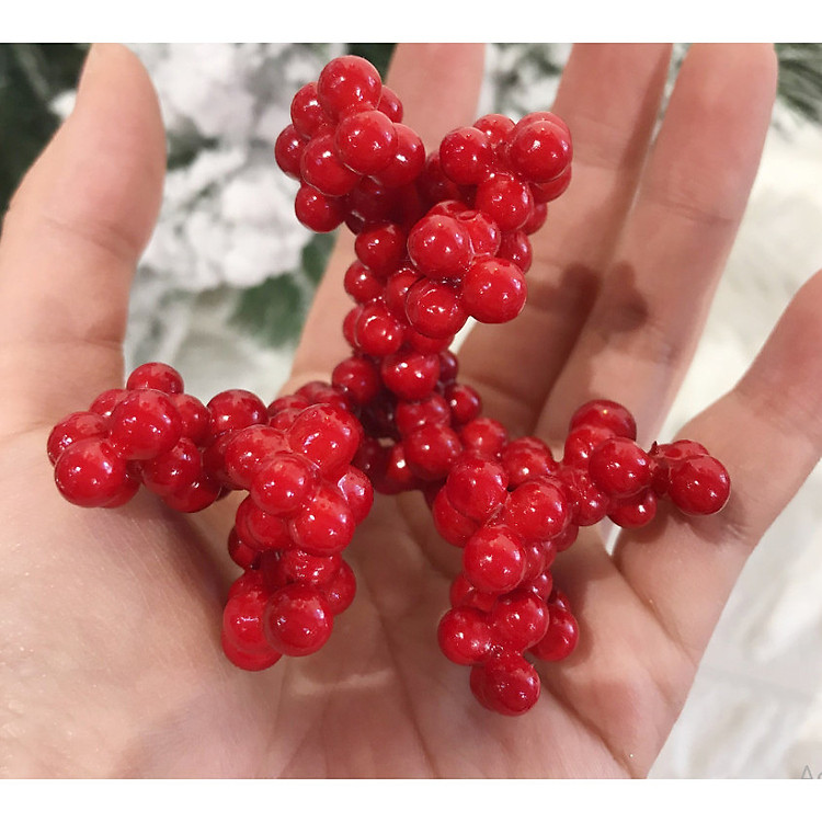 Set 10 chùm quả đỏ trang trí noel trang trí cây thông A1