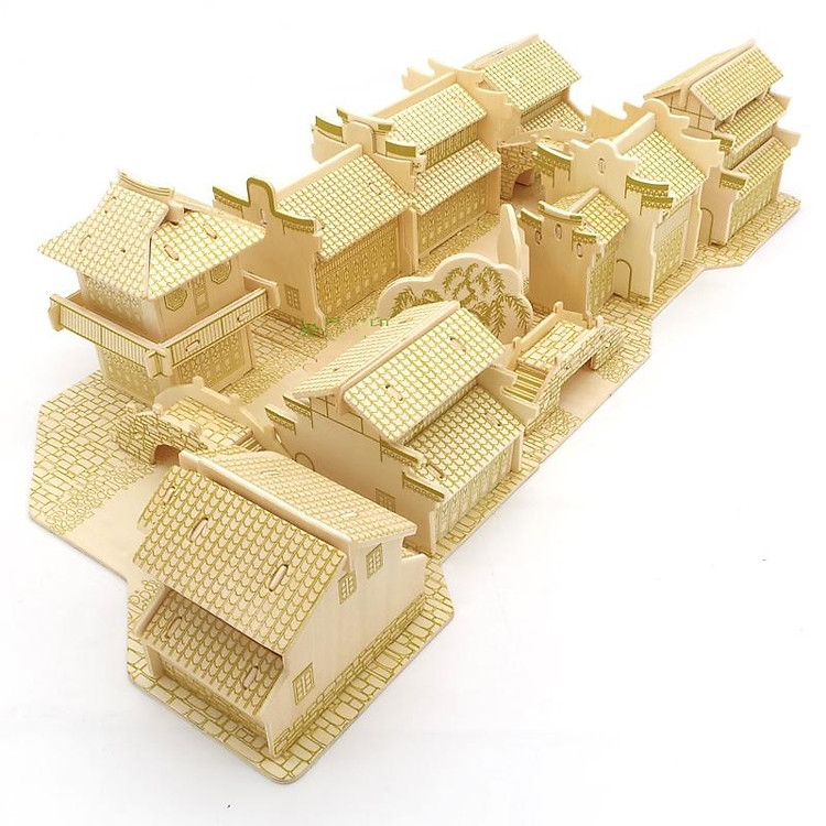 Đồ chơi lắp ráp gỗ 3D Mô hình Thị Trấn Giang Nam