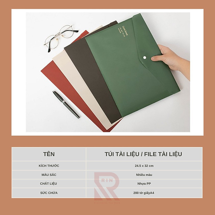 Bìa nút bấm A4 / Túi đựng tài liệu A4 - Retro Colors (ngẫu nhiên) - Ảnh 7