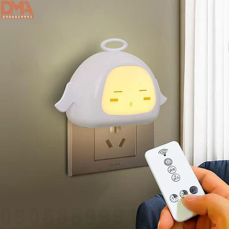 Đèn ngủ trang trí,đèn led cắm điện cảm biến ánh thiên thần - Có remote