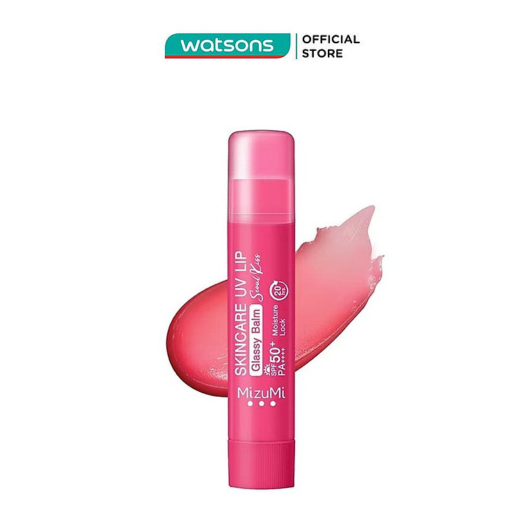 Son Dưỡng Môi Chống Nắng MizuMi Skincare UV Lip Glassy Balm Seoul Kiss SPF50+ PA++++ 3.5g