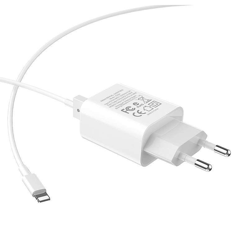 Bộ sạc Hoco C62A Cáp + Cốc sạc - TRẮNG - Hàng chính hãng