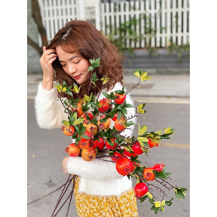 CÀNH LỰU TẾT - Cành lựu giả trang trí cắm lọ hoa Tết, trang trí gia đình ngày lễ