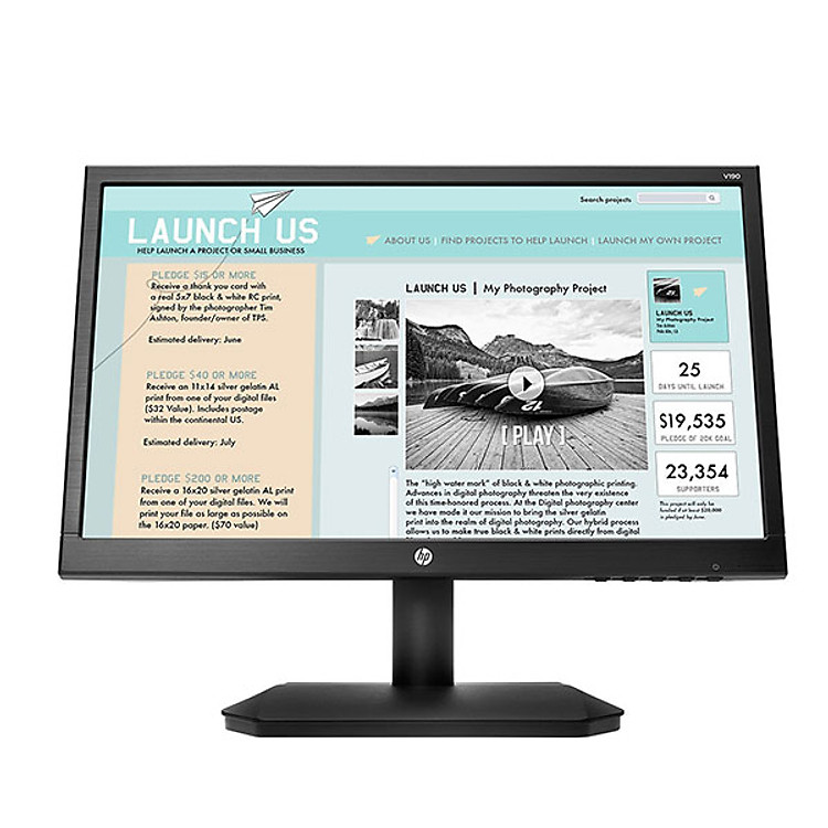 Màn hình máy tính HP V190 2NK17AA 18.5 inch HD 60Hz - Hàng chính hãng