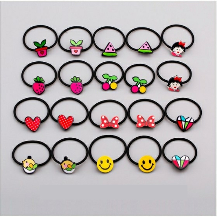 Combo 20 dây buộc tóc hoạt hình Cartoon cho bé gái