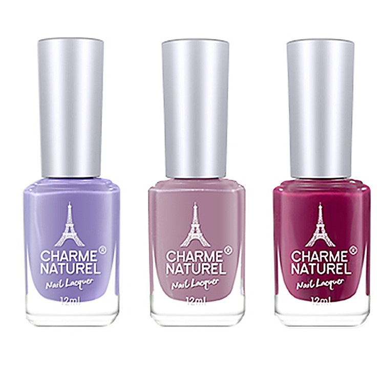 Sơn Móng Tay Màu Cao Cấp Charme Naturel (Combo Sắc Màu Công Chúa - 3 Màu) (12 ml / Lọ)