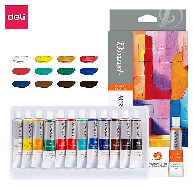 Màu Acrylic Dmast Tuýp 12ml (12 màu) - Ảnh 6