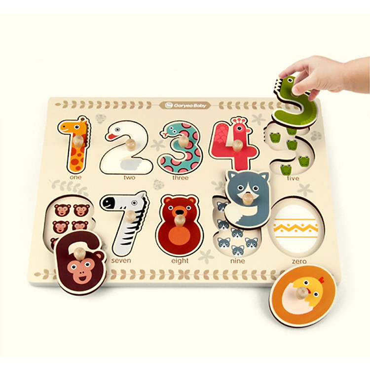 Đồ Chơi Giáo Dục - Bảng ghép số bằng gỗ Hàn Quốc
