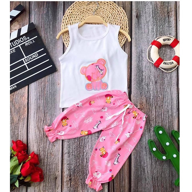 Bộ Họa Tiết Vintage Thái Siêu Xinh Bé Gái 8-18kg