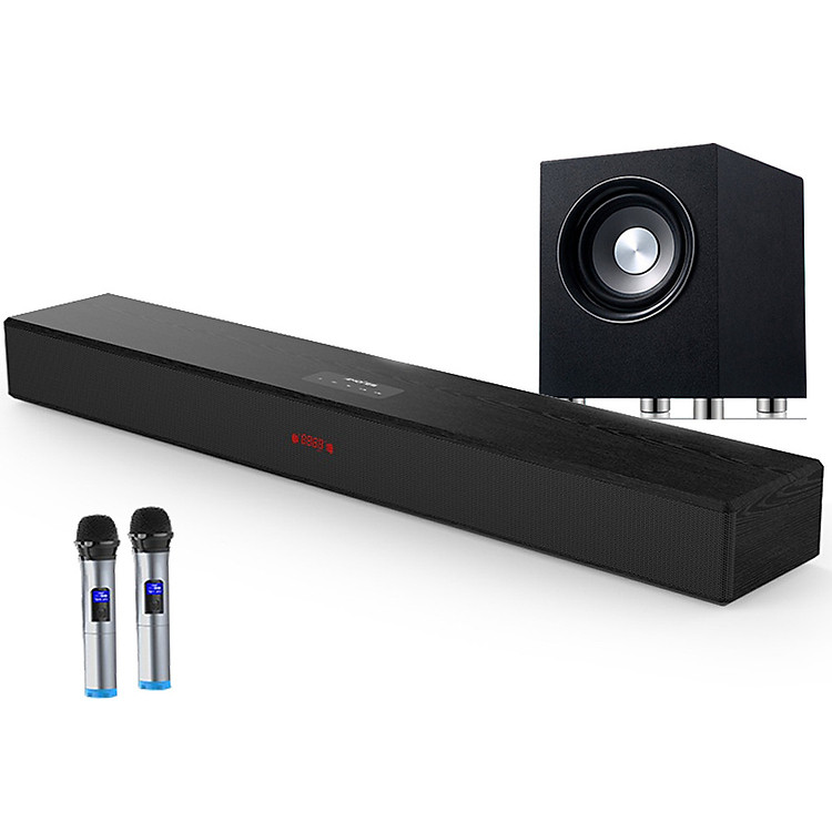 Loa Soundbar 5.1 Bluetooth Hát Karaoke L9 + Loa Trầm S1 Tặng 2 Micro Không Dây AZONE - Hàng Nhập Khẩu