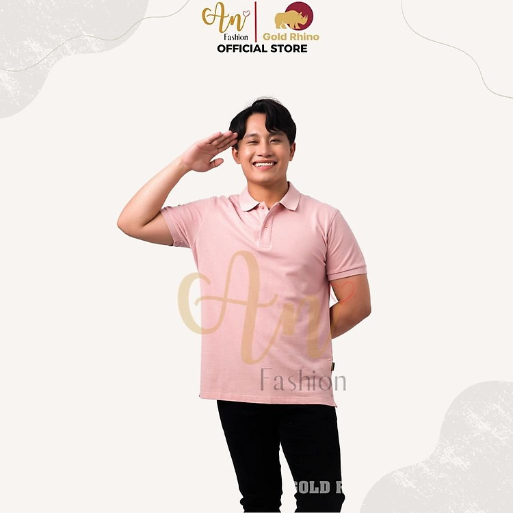 Áo Polo Nam Màu Hồng Japan Cao Cấp Với Chất Vải 100% Cotton - Gold Rhino