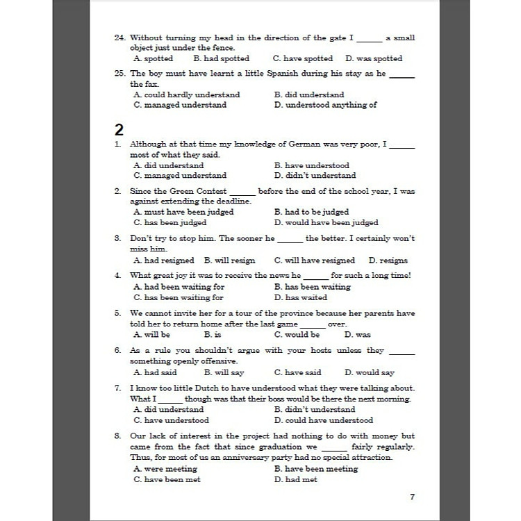 Câu Hỏi Trắc Nghiệm Chuyên Đề Ngữ Pháp Tiếng Anh Tài Liệu Ôn Thi THPT Quốc Gia - Ảnh 4