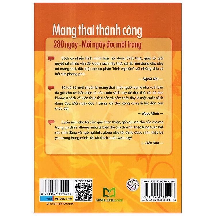 Mang Thai Thành Công - 280 Ngày - Mỗi Ngày Đọc Một Trang - Ảnh 2