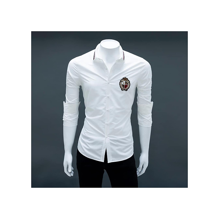 Áo sơ mi nam tay dài thêu họa tiết mới nhất