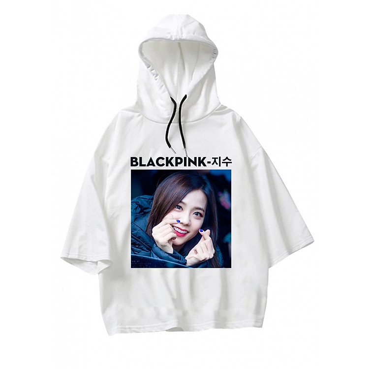 Áo Hoodie Tay Lỡ Jisoo Black Pink